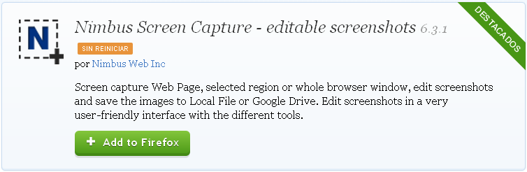 nimbus screenshot addon